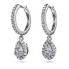 Cercei Eternity Drop cu diamante create în laborator, 1,25 carate în total, formă de pară, aur alb de 14K Cercei Eternity Drop cu diamante create în laborator, 1,25 carate în total, formă de pară, aur alb de 14K