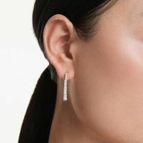 Cercei Eternity Drop cu diamante create în laborator, 1,3 Ct Tw, formă rotundă, aur alb de 14K