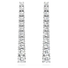 Cercei Eternity Drop cu diamante create în laborator, 1,3 Ct Tw, formă rotundă, aur alb de 14K
