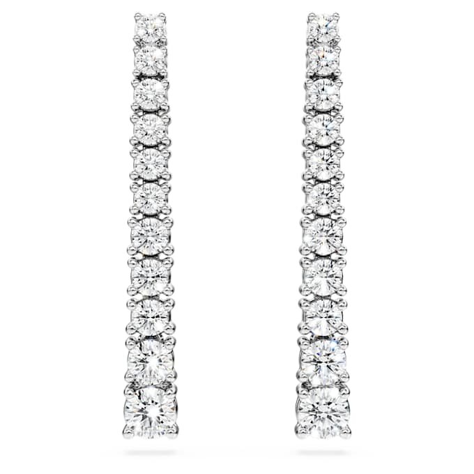 Cercei Eternity Drop cu diamante create în laborator, 1,3 Ct Tw, formă rotundă, aur alb de 14K Cercei Eternity Drop cu diamante create în laborator, 1,3 Ct Tw, formă rotundă, aur alb de 14K