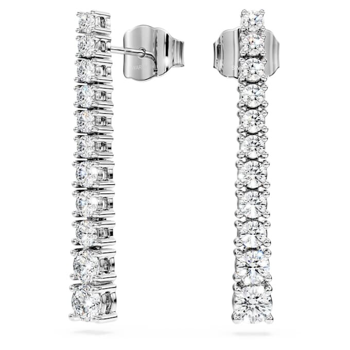Cercei Eternity Drop cu diamante create în laborator, 1,3 Ct Tw, formă rotundă, aur alb de 14K Cercei Eternity Drop cu diamante create în laborator, 1,3 Ct Tw, formă rotundă, aur alb de 14K