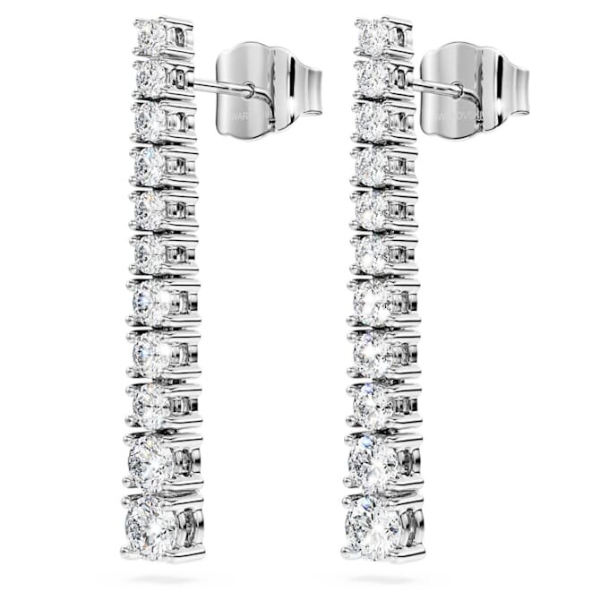 Cercei Eternity Drop cu diamante create în laborator, 1,3 Ct Tw, formă rotundă, aur alb de 14K Cercei Eternity Drop cu diamante create în laborator, 1,3 Ct Tw, formă rotundă, aur alb de 14K