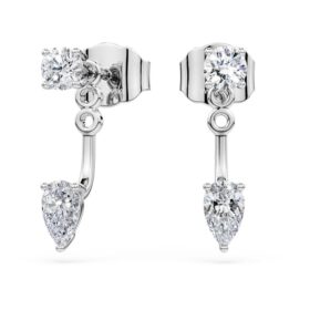 Cercei Galaxy cu diamante create în laborator, 0,82 carate în total, forme mixte, argint sterling