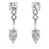 Cercei Galaxy cu diamante create în laborator, 0,82 carate în total, forme mixte, argint sterling Cercei Galaxy cu diamante create în laborator, 0,82 carate în total, forme mixte, argint sterling