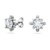 Cercei Galaxy cu diamante create în laborator, 2,1 carate în total, formă rotundă, aur alb de 14K Cercei Galaxy cu diamante create în laborator, 2,1 carate în total, formă rotundă, aur alb de 14K