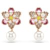 Cercei Idyllia cu cristale și perle, tăieturi mixte, flori, multicolori, placare în nuanțe de aur roz Cercei Idyllia cu cristale și perle, tăieturi mixte, flori, multicolori, placare în nuanțe de aur roz