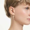 Cercei Idyllia cu pandantiv și cercei de tip „ear cuff”, tăieturi mixte, inimă cu cheie, roz, placare aurie Cercei Idyllia cu pandantiv și cercei de tip „ear cuff”, tăieturi mixte, inimă cu cheie, roz, placare aurie