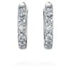 Cercei inelari Eternity cu diamante create în laborator, 0,1 carate în total, formă rotundă, mici, aur alb de 14K