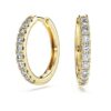 Cercei inelari Eternity cu diamante create în laborator, 0,5 ct în total, formă rotundă, aur galben de 14K