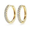 Cercei inelari Eternity cu diamante create în laborator, 0,5 ct în total, formă rotundă, aur galben de 14K