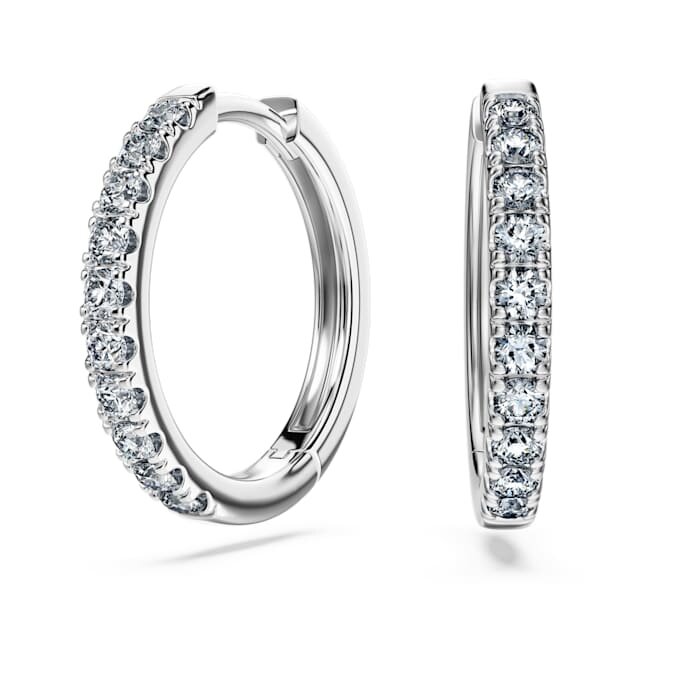 Cercei inelari Eternity cu diamante create în laborator, 0,56 ct în total, formă rotundă, argint sterling Cercei inelari Eternity cu diamante create în laborator, 0,56 ct în total, formă rotundă, argint sterling