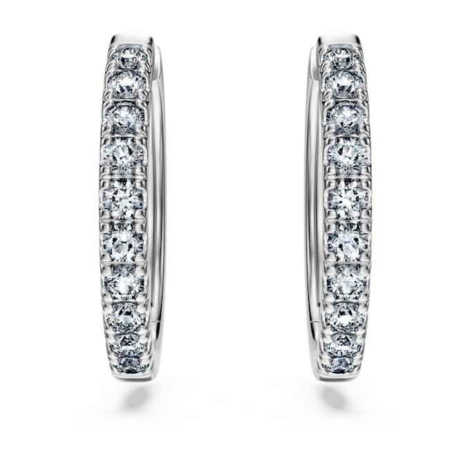 Cercei inelari Eternity cu diamante create în laborator, 0,56 ct în total, formă rotundă, argint sterling Cercei inelari Eternity cu diamante create în laborator, 0,56 ct în total, formă rotundă, argint sterling