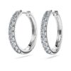 Cercei inelari Eternity cu diamante create în laborator, 0,56 ct în total, formă rotundă, argint sterling Cercei inelari Eternity cu diamante create în laborator, 0,56 ct în total, formă rotundă, argint sterling