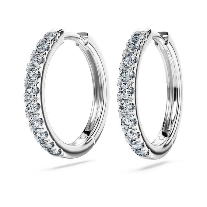 Cercei inelari Eternity cu diamante create în laborator, 0,56 ct în total, formă rotundă, argint sterling Cercei inelari Eternity cu diamante create în laborator, 0,56 ct în total, formă rotundă, argint sterling