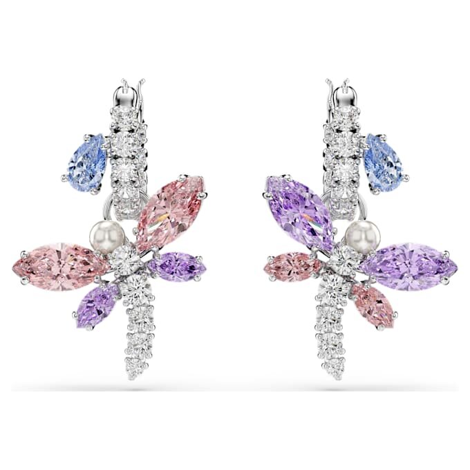 Cercei lungi Ariana Grande X Swarovski cu tăieturi mixte, libelule, multicolori, placati cu rodiu Cercei lungi Ariana Grande X Swarovski cu tăieturi mixte, libelule, multicolori, placati cu rodiu