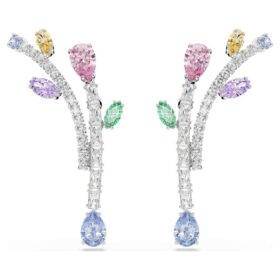 Cercei lungi Ariana Grande X Swarovski cu tăieturi mixte, multicolori, placati cu rodiu