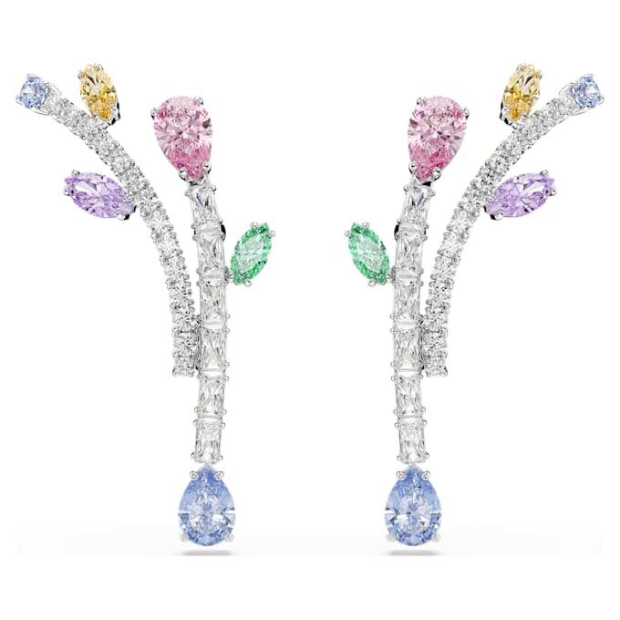Cercei lungi Ariana Grande X Swarovski cu tăieturi mixte, multicolori, placati cu rodiu Cercei lungi Ariana Grande X Swarovski cu tăieturi mixte, multicolori, placati cu rodiu