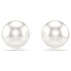 Cercei Matrix cu perle de cristal, albi, placati cu rodiu Cercei Matrix cu perle de cristal, albi, placati cu rodiu