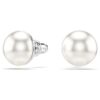 Cercei Matrix cu perle de cristal, albi, placati cu rodiu Cercei Matrix cu perle de cristal, albi, placati cu rodiu