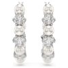 Cercei Matrix Hoop cu perle de cristal, tăietură rotundă, albi, placati cu rodiu Cercei Matrix Hoop cu perle de cristal, tăietură rotundă, albi, placati cu rodiu