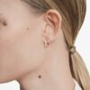 Cercei Matrix Hoop cu tăietură rotundă, albi, placati cu aur roz Cercei Matrix Hoop cu tăietură rotundă, albi, placati cu aur roz