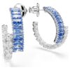 Cercei Matrix Hoop cu tăieturi mixte, albastru, placati cu rodiu Cercei Matrix Hoop cu tăieturi mixte, albastru, placati cu rodiu