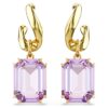 Cercei Millenia cu tăietură octogonală, violet, placat cu ton auriu Cercei Millenia cu tăietură octogonală, violet, placat cu ton auriu