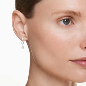 Cercei octogonali cu diamante create în laborator, 0,6 carate în total, formă rotundă, argint sterling