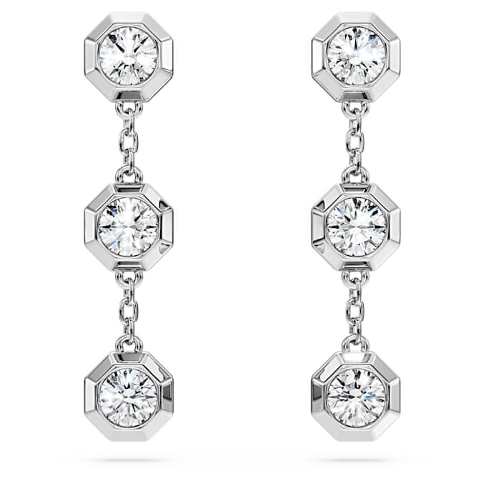 Cercei octogonali cu diamante create în laborator, 0,6 carate în total, formă rotundă, argint sterling Cercei octogonali cu diamante create în laborator, 0,6 carate în total, formă rotundă, argint sterling