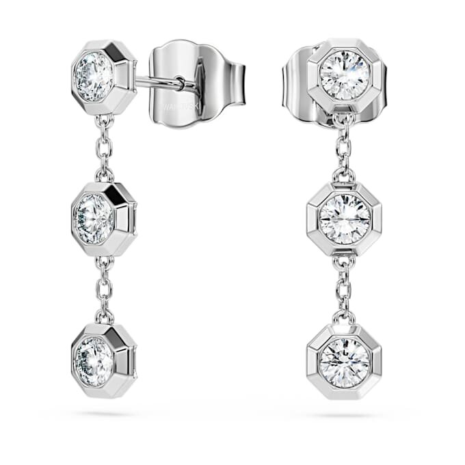 Cercei octogonali cu diamante create în laborator, 0,6 carate în total, formă rotundă, argint sterling Cercei octogonali cu diamante create în laborator, 0,6 carate în total, formă rotundă, argint sterling