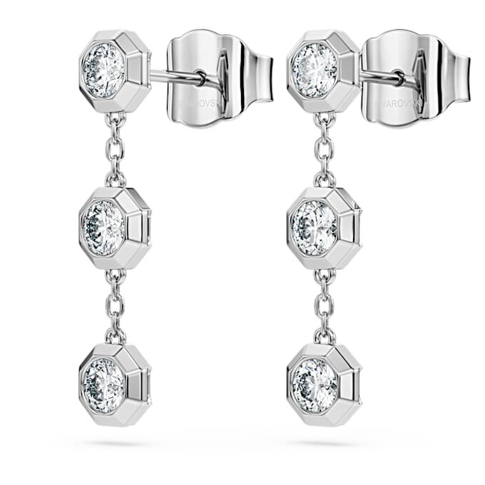 Cercei octogonali cu diamante create în laborator, 0,6 carate în total, formă rotundă, argint sterling Cercei octogonali cu diamante create în laborator, 0,6 carate în total, formă rotundă, argint sterling