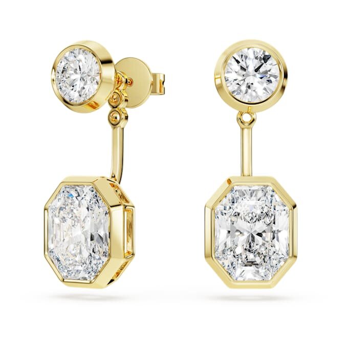 Cercei octogonali cu diamante create în laborator, 7,70 Ct în total, forme mixte, aur galben de 18K Cercei octogonali cu diamante create în laborator, 7,70 Ct în total, forme mixte, aur galben de 18K