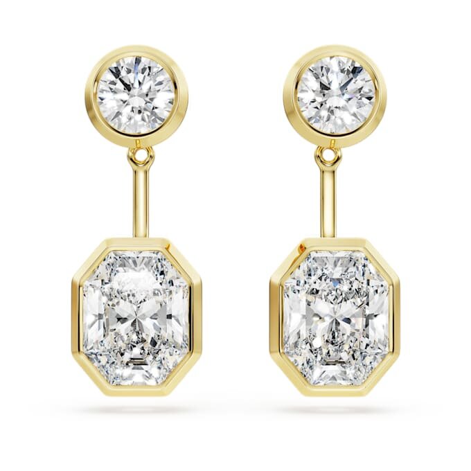 Cercei octogonali cu diamante create în laborator, 7,70 Ct în total, forme mixte, aur galben de 18K Cercei octogonali cu diamante create în laborator, 7,70 Ct în total, forme mixte, aur galben de 18K