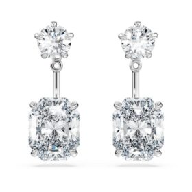 Cercei octogonali cu diamante create în laborator, 9,65 Ct în total, forme mixte, aur alb de 18K