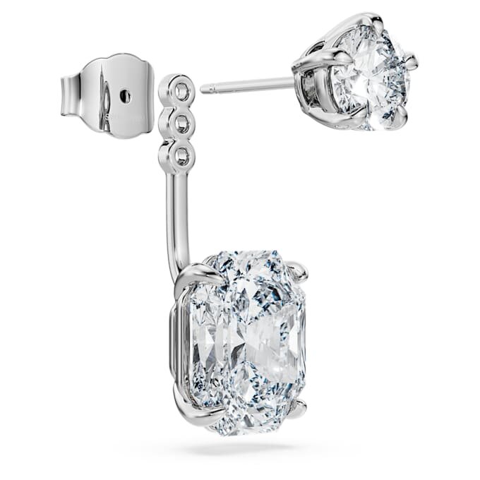 Cercei octogonali cu diamante create în laborator, 9,65 Ct în total, forme mixte, aur alb de 18K Cercei octogonali cu diamante create în laborator, 9,65 Ct în total, forme mixte, aur alb de 18K