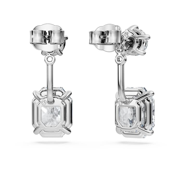 Cercei octogonali cu diamante create în laborator, 9,65 Ct în total, forme mixte, aur alb de 18K Cercei octogonali cu diamante create în laborator, 9,65 Ct în total, forme mixte, aur alb de 18K