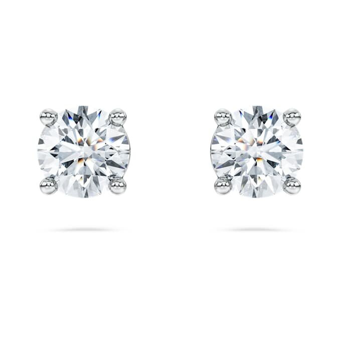 Cercei solitari Eternity cu diamante create în laborator, 1 Ct Tw, formă rotundă, aur alb de 14K Cercei solitari Eternity cu diamante create în laborator, 1 Ct Tw, formă rotundă, aur alb de 14K