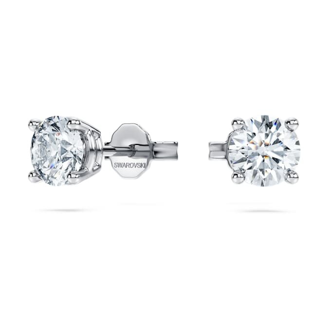 Cercei solitari Eternity cu diamante create în laborator, 1 Ct Tw, formă rotundă, aur alb de 14K Cercei solitari Eternity cu diamante create în laborator, 1 Ct Tw, formă rotundă, aur alb de 14K