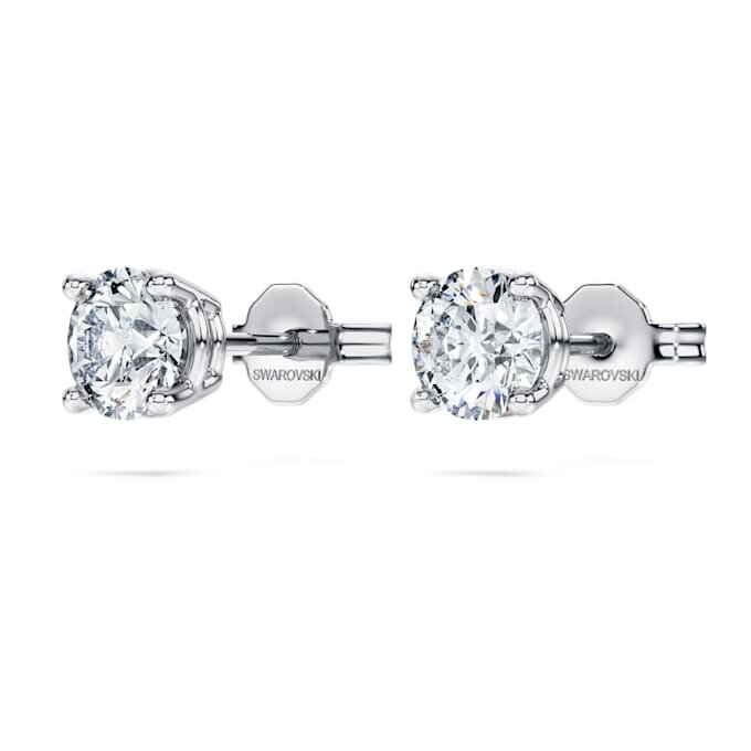 Cercei solitari Eternity cu diamante create în laborator, 1 Ct Tw, formă rotundă, aur alb de 14K Cercei solitari Eternity cu diamante create în laborator, 1 Ct Tw, formă rotundă, aur alb de 14K