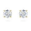 Cercei solitari Eternity cu diamante create în laborator, 1 Ct Tw, formă rotundă, aur galben de 14K Cercei solitari Eternity cu diamante create în laborator, 1 Ct Tw, formă rotundă, aur galben de 14K