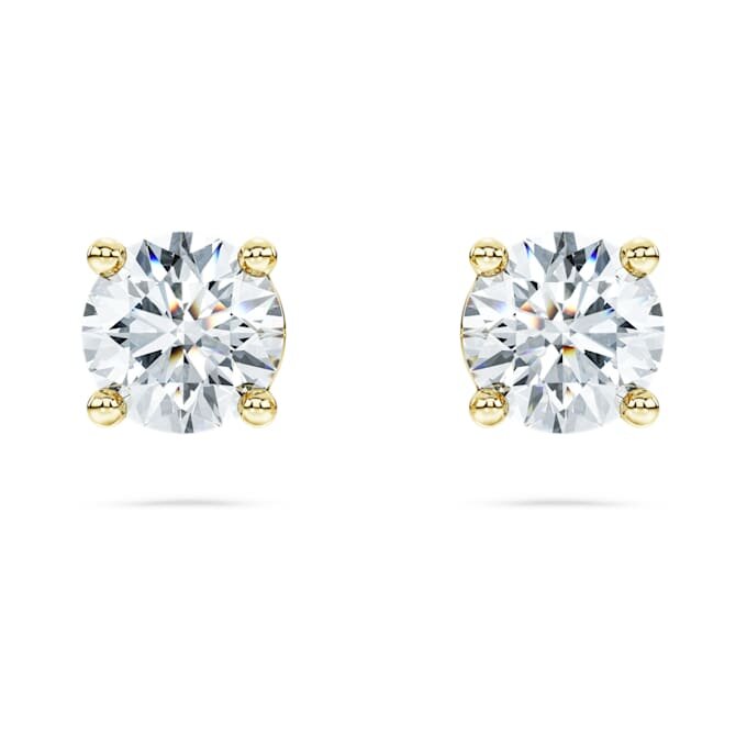 Cercei solitari Eternity cu diamante create în laborator, 1 Ct Tw, formă rotundă, aur galben de 14K Cercei solitari Eternity cu diamante create în laborator, 1 Ct Tw, formă rotundă, aur galben de 14K