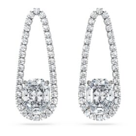 Cercei „Tennis” octogonali cu diamante create în laborator, 7,95 Ct în total, forme mixte, aur alb de 18K
