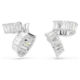 Cercei tip ear cuff Ariana Grande X Swarovski cu tăietură baguette, albi, placati cu rodiu Cercei tip ear cuff Ariana Grande X Swarovski cu tăietură baguette, albi, placati cu rodiu