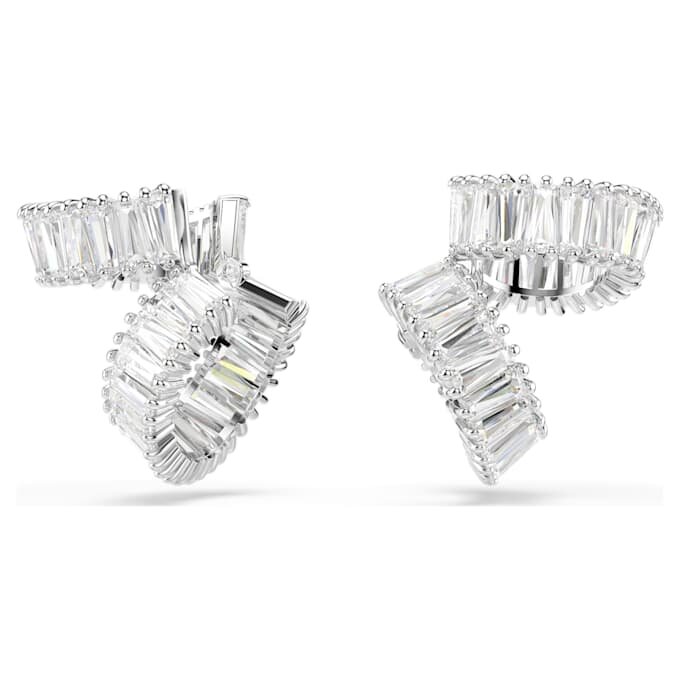 Cercei tip ear cuff Ariana Grande X Swarovski cu tăietură baguette, albi, placati cu rodiu Cercei tip ear cuff Ariana Grande X Swarovski cu tăietură baguette, albi, placati cu rodiu