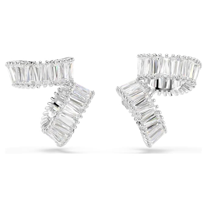 Cercei tip ear cuff Ariana Grande X Swarovski cu tăietură baguette, albi, placati cu rodiu Cercei tip ear cuff Ariana Grande X Swarovski cu tăietură baguette, albi, placati cu rodiu