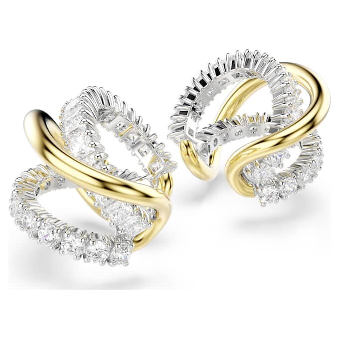 Cercei tip „Ear Cuffs” Hyperbola cu tăieturi mixte, albi, finisaj metalic mixt Cercei tip „Ear Cuffs” Hyperbola cu tăieturi mixte, albi, finisaj metalic mixt