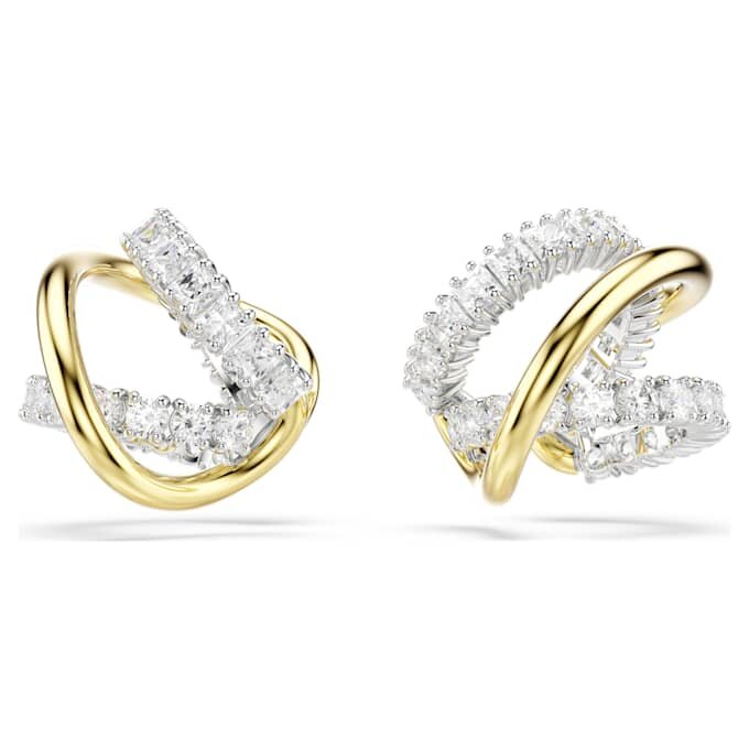 Cercei tip „Ear Cuffs” Hyperbola cu tăieturi mixte, albi, finisaj metalic mixt Cercei tip „Ear Cuffs” Hyperbola cu tăieturi mixte, albi, finisaj metalic mixt