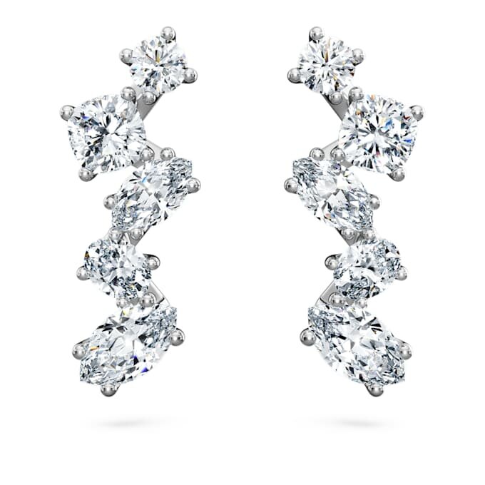 Cercei tip manșetă Galaxy cu diamante create în laborator, 1,25 carate în total, forme mixte, aur alb de 14K Cercei tip manșetă Galaxy cu diamante create în laborator, 1,25 carate în total, forme mixte, aur alb de 14K