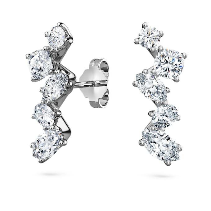 Cercei tip manșetă Galaxy cu diamante create în laborator, 1,25 carate în total, forme mixte, aur alb de 14K Cercei tip manșetă Galaxy cu diamante create în laborator, 1,25 carate în total, forme mixte, aur alb de 14K