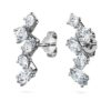 Cercei tip manșetă Galaxy cu diamante create în laborator, 1,25 carate în total, forme mixte, aur alb de 14K Cercei tip manșetă Galaxy cu diamante create în laborator, 1,25 carate în total, forme mixte, aur alb de 14K